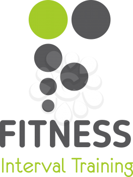 Fitness interval training vector icon isolated on a white background. Concept of workout, body care and healthy lifestyle. Creative badge for gym or fitness center, bodybuilding club