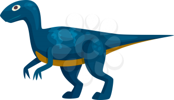 Cartoon tyrannosaurus isolated funny prehistoric animal. Vector blue t-rex dino, extinct character