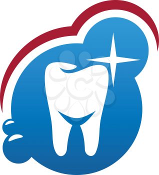 Dentistry medicine icon, dental clinic and tooth health design. Teeth and implant, protected by shield with cross, heartbeat line and shining star isolated symbol. Health care vector design