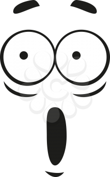 Surprised face expression isolated excited emoticon. Vector astonished emoji, wondering feeling