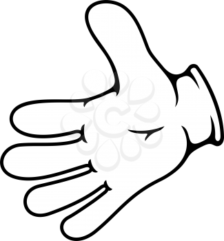Hand stretched to greet somebody isolated gesture. Vector palm cooperation symbol, nonverbal greetings
