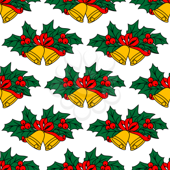 Seamless pattern with christmas bells for holiday design