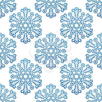 Decorative seamless pattern with snowflakes for winter and holidays design