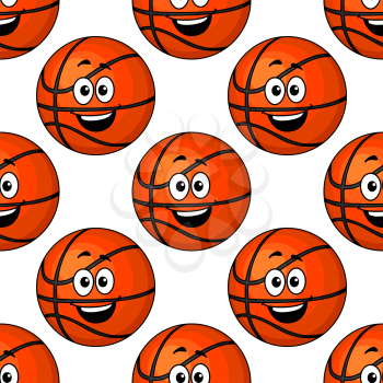 Happy round smiling orange emoticons repeat colourful seamless pattern