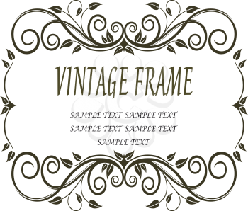 Vintage frame with curlicues and swirls