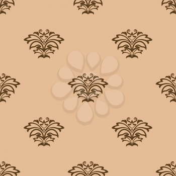 Beige floral seamless pattern background for wallpaper and textile design