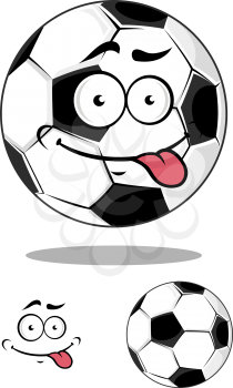 Cartoon soccer or football ball character isolated on white background
