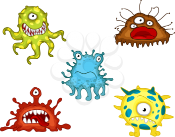 Cartoon funny monsters and evils set suitable for halloween or comics design