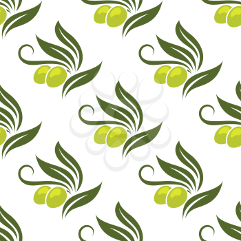 Olives seamless pattern for cooking, gastronomy, wallpaper and fabric design