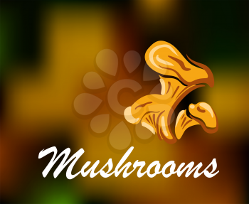 Brown and golden colored mushrooms with text for food or environment industry
