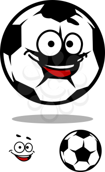Soccer ball character with happy face in cartoon style for sports design