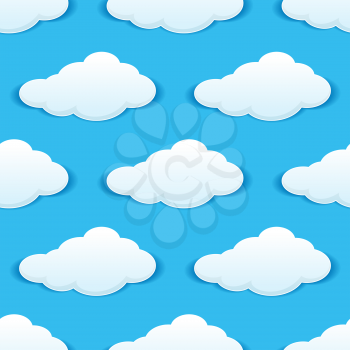 Cloudy sky seamless pattern for weather, background or another design