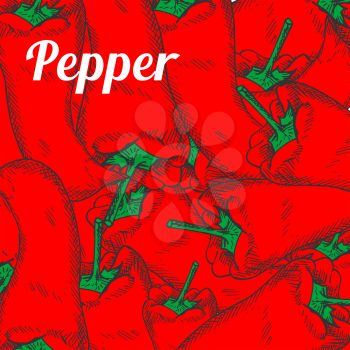 Spicy red peppers background of farm fresh vegetables with green stalks. Healthy organic food, vegetarian menu or agriculture harvest design usage