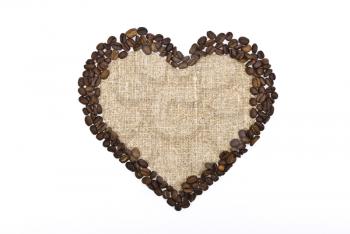 Royalty Free Photo of a Heart on Coffee Beans