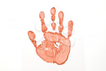 Red print of hand 