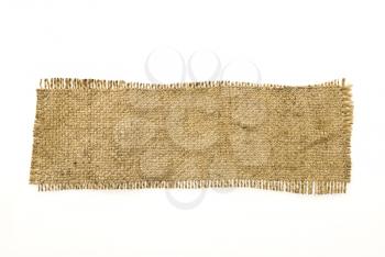 Sackcloth material isolated on white 