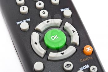Royalty Free Photo of a Close-up of a Black Remote Control