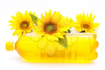 Sunflower oil and sunflowers 