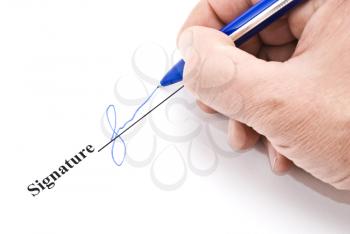 Royalty Free Photo of a Person Making a Signature