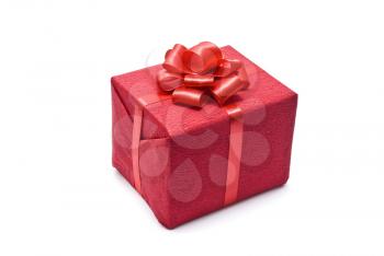 Royalty Free Photo of a Red Gift Box With Bow