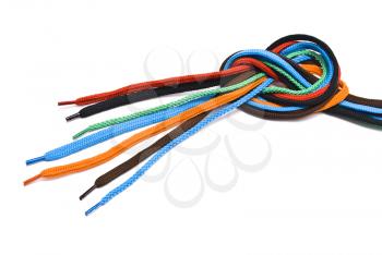 Royalty Free Photo of a Colorful Shoelace Knot