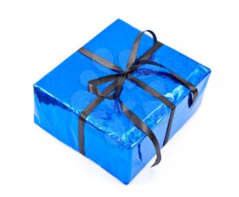 Royalty Free Photo of a Gift Box With a Black Bow