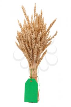 Wheat ears and green tag