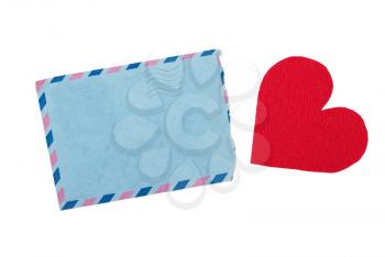Envelope and red heart 