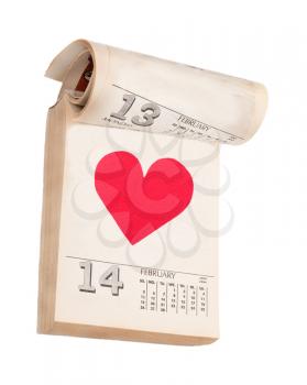 Valentine's Day in calendar