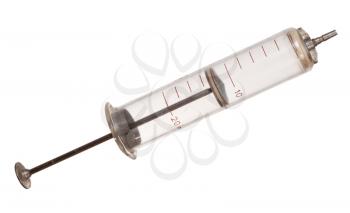 Old glass syringe