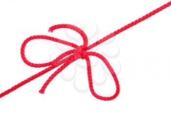Knot and tie a red rope