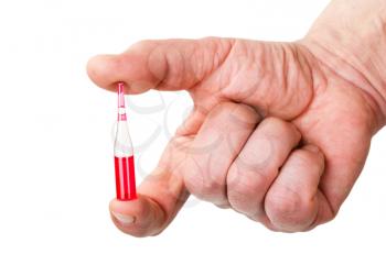 Medical ampoule in a hand