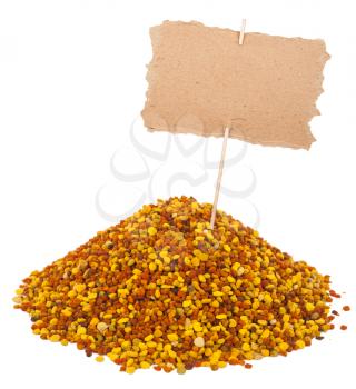 Heap of bee pollen with a pointer
