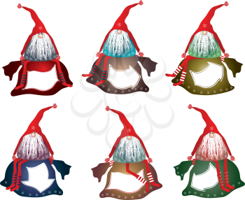illustration of gnomes, Santa Claus with space for text, invitations, greetings, label