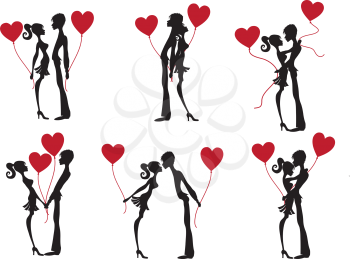 silhouette valentine's day couple