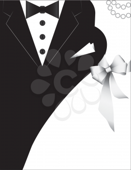 costumes for weddings, design for invitation card. wedding banner with a bride and a groom.