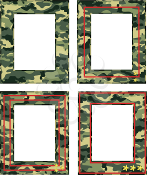 camouflage photo frame with military distinctions