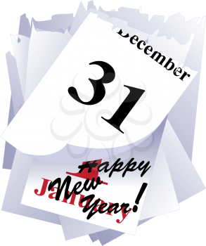 Calendar Isolated Flat. Sign. Symbol. Approaching holiday, new year