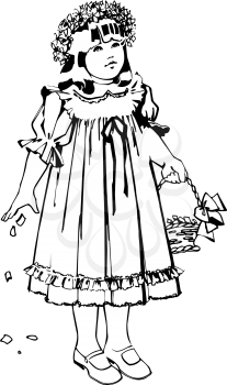 Royalty Free Clipart Image of a Flowergirl