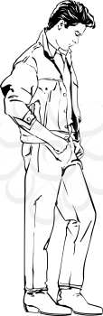 Royalty Free Clipart Image of a Casually Dressed Young Man