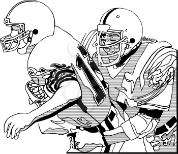 Royalty Free Clipart Image of Two Football Players