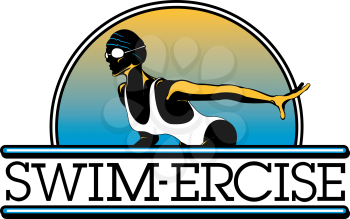 Royalty Free Clipart Image of an Ad for Swim-ercise