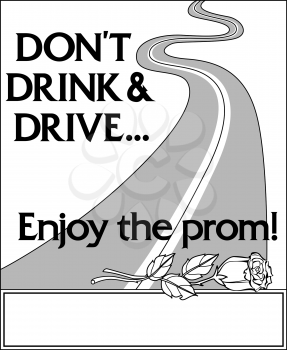 Royalty Free Clipart Image of an Anti-Driving Ad for the Prom
