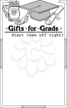 Royalty Free Clipart Image of a Gifts for Grads Promo