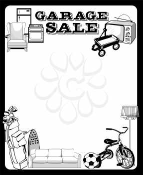 Royalty Free Clipart Image of a Garage Sale Flyer