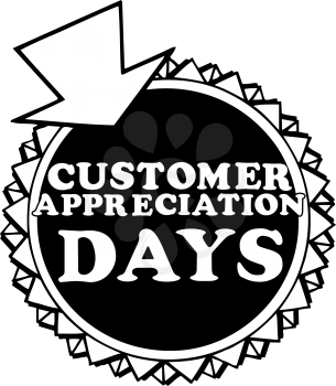 Royalty Free Clipart Image of a Customer Appreciation Days Tag