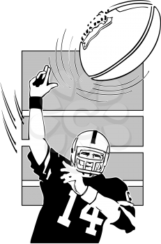 Royalty Free Clipart Image of a Quarterback Throwing the Ball