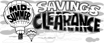 Royalty Free Clipart Image of a Savings Clearance Promo