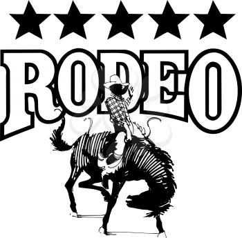 Royalty Free Clipart Image of a Rodeo Promo