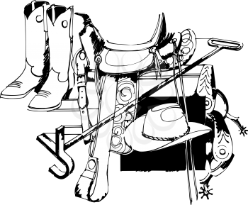 Royalty Free Clipart Image of Western Gear